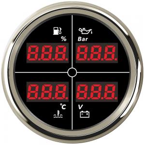 ELING ECP 52mm Digital 4 in1 Fuel Level Oil Pressure Water Temp Voltmeter