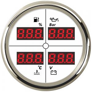 ELING ECP 85mm Digital 4 in1 Fuel Level Oil Pressure Water Temp Voltmeter
