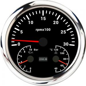 ELING 110MM 3 in 1 Gauge Tachometer with 0-10 Bar Oil Pressure Water Temperature-