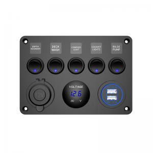 ELING 5 Gang Multi-functional Switch Panel