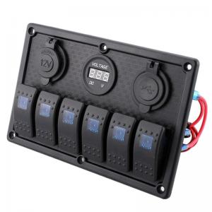 ELING 6 Gang Multi-functional Switch Panel(ABS)