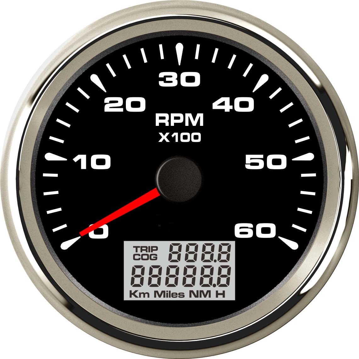 Rpm Gauge ELING Auto Marine Digital Hour Meter Gauge 52mm(2") With Backlight Waterproof Rpm Meter