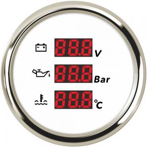 ELING ECP 52mm 3 in 1 Digital Gauge Voltmeter Oil Pressure Water Temp Gauge