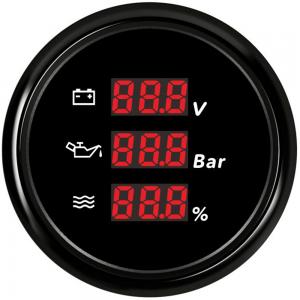 ELING ECP 52mm 3 in 1 Voltmeter Oil Pressure Water Level Gauge ELING ECP 52mm 3 in 1 Voltmeter Oil Pressure Water Level Gauge