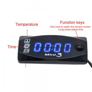 ELING Motorcycle Temp Time Volt Gauge